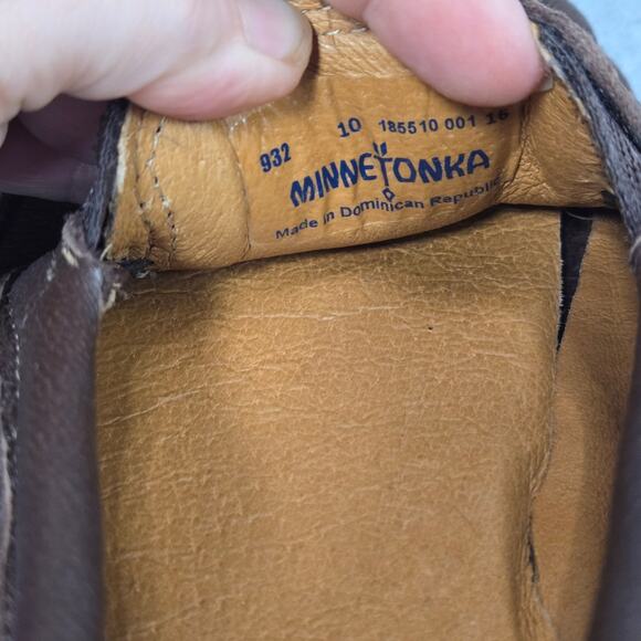 Minnetonka Twin-Gore Moosehide Classic Slip On Loafer Moccasins Size 10 - Picture 8 of 8